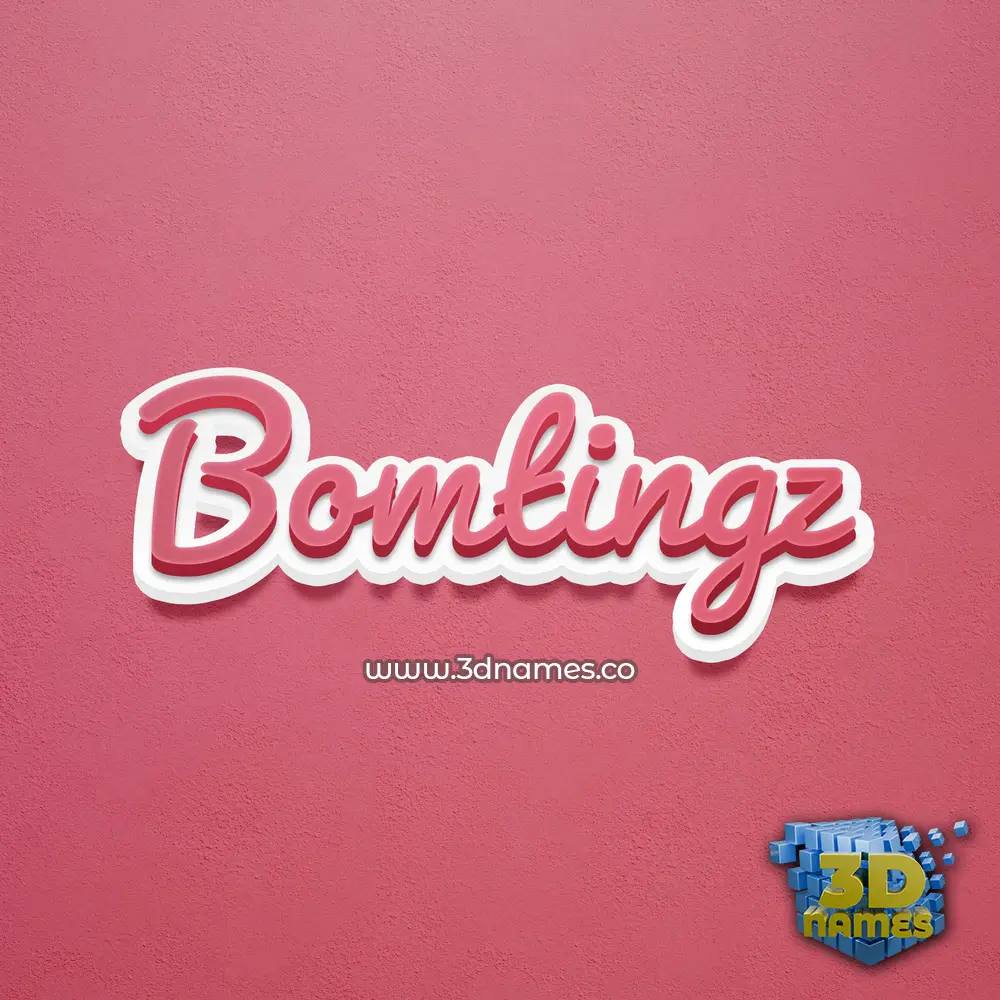 bomtingz in Red Scribble style - 3D name wallpaper