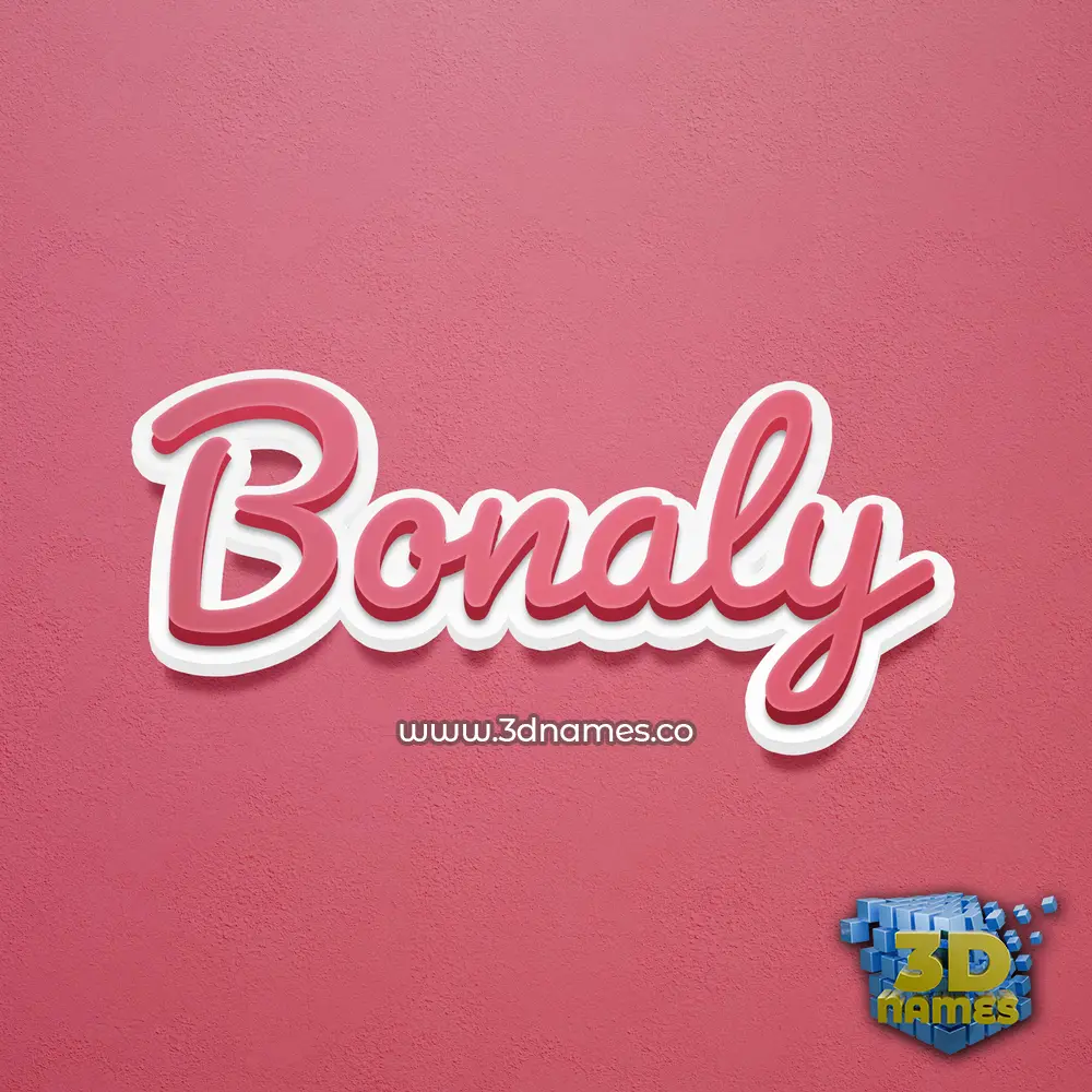 bonaly in Red Scribble style - 3D name wallpaper