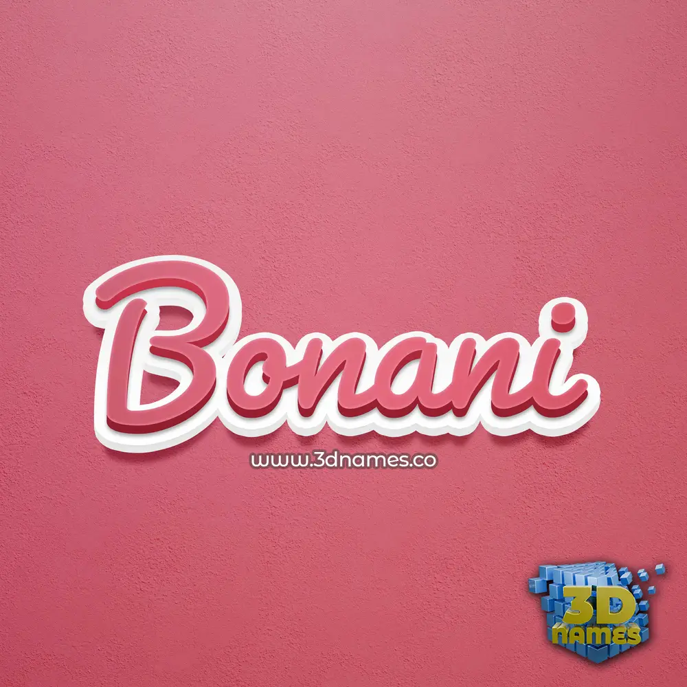 bonani in Red Scribble style - 3D name wallpaper