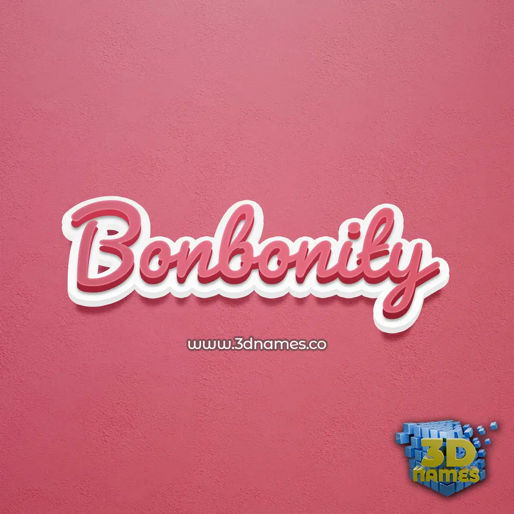 bonbonity in Red Scribble style - 3D name wallpaper