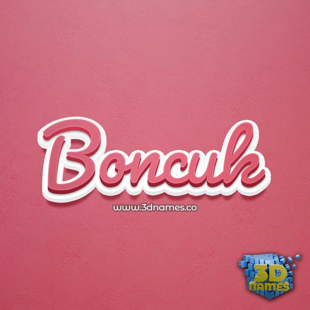 boncuk in Red Scribble style - 3D name wallpaper