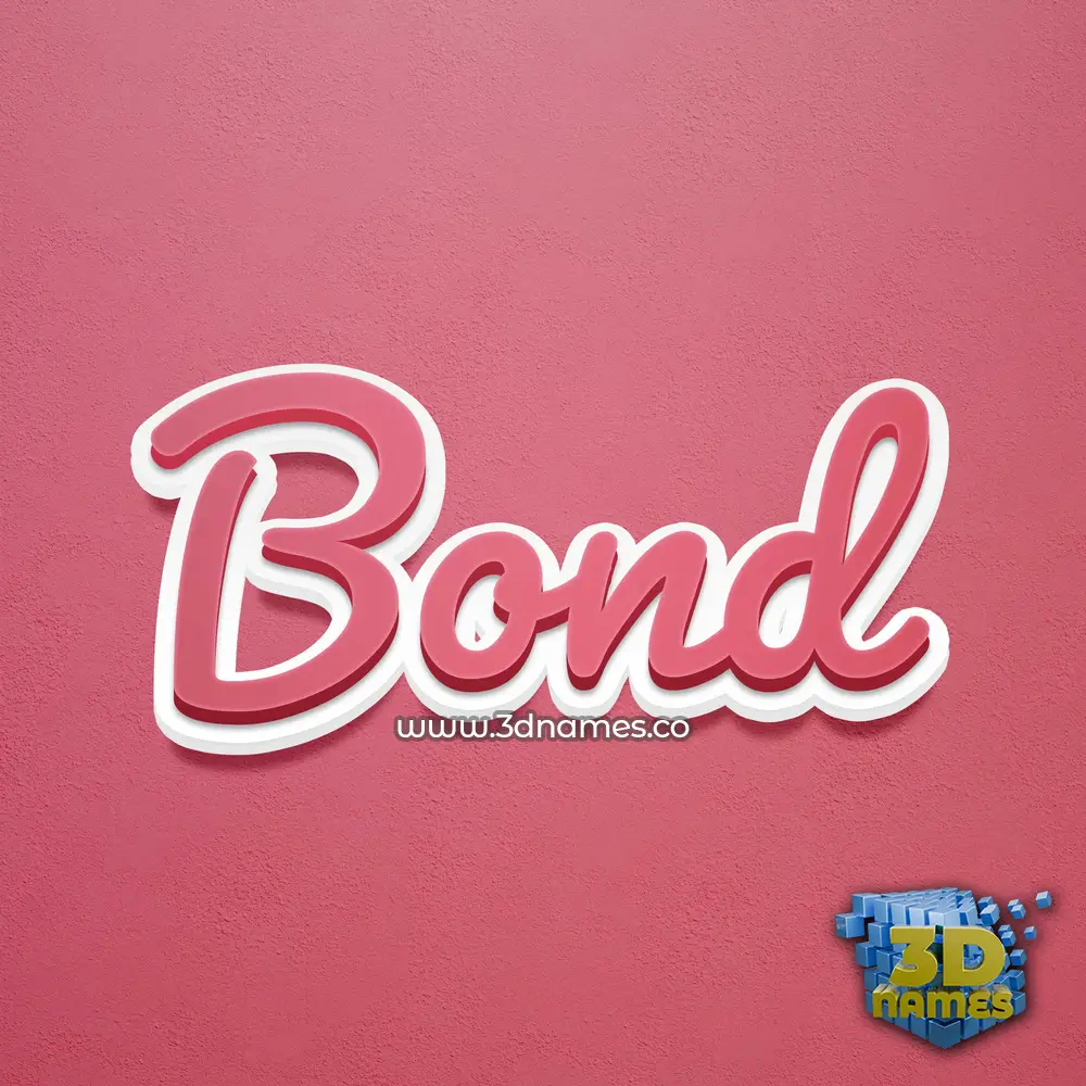 bond in Red Scribble style - 3D name wallpaper