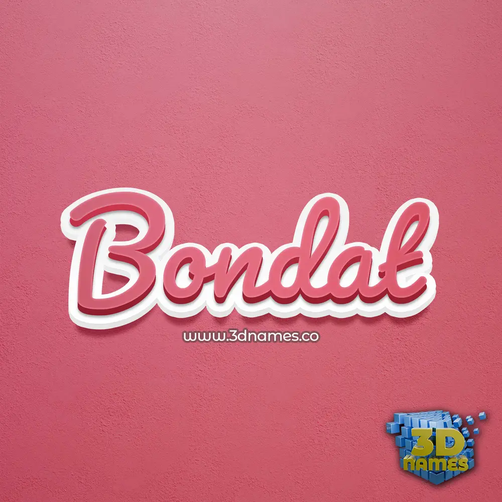 bondat in Red Scribble style - 3D name wallpaper