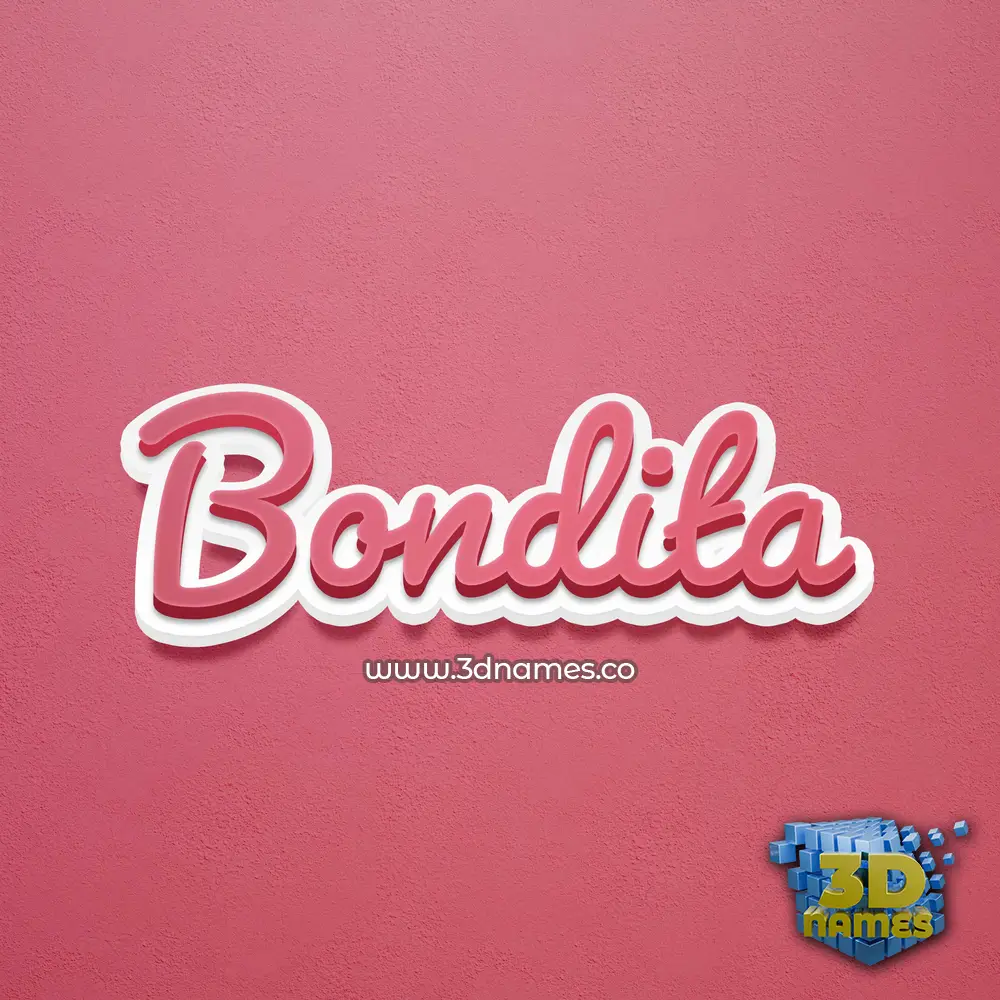 bondita in Red Scribble style - 3D name wallpaper