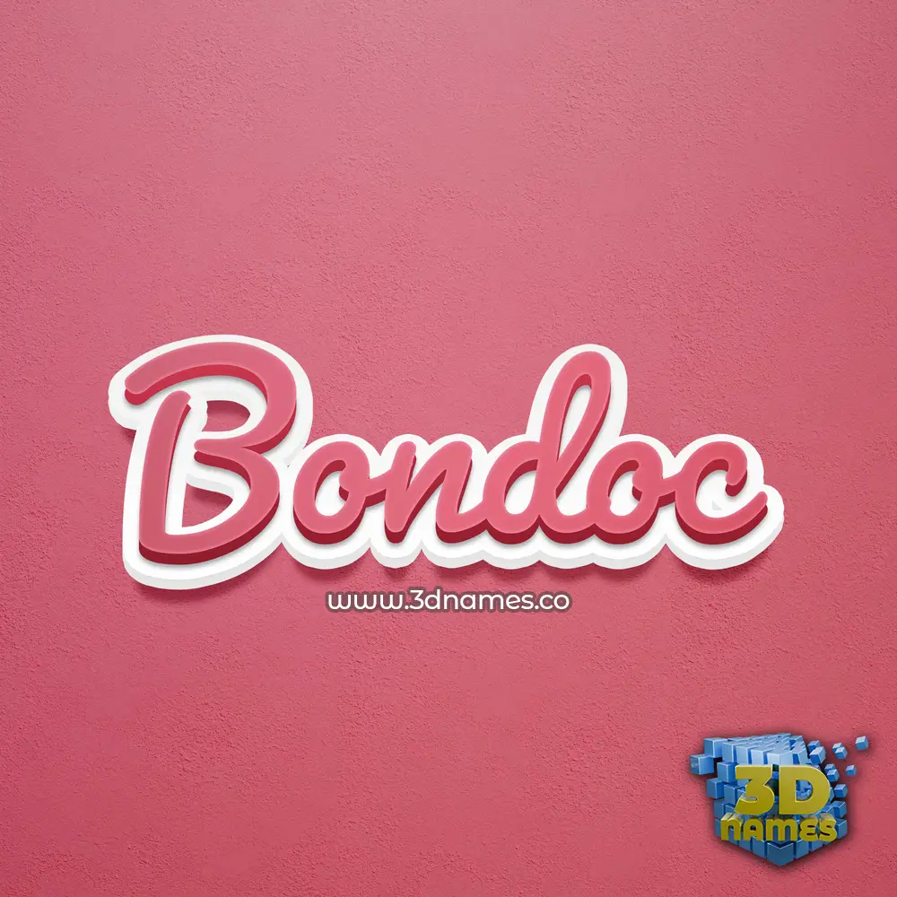 bondoc in Red Scribble style - 3D name wallpaper