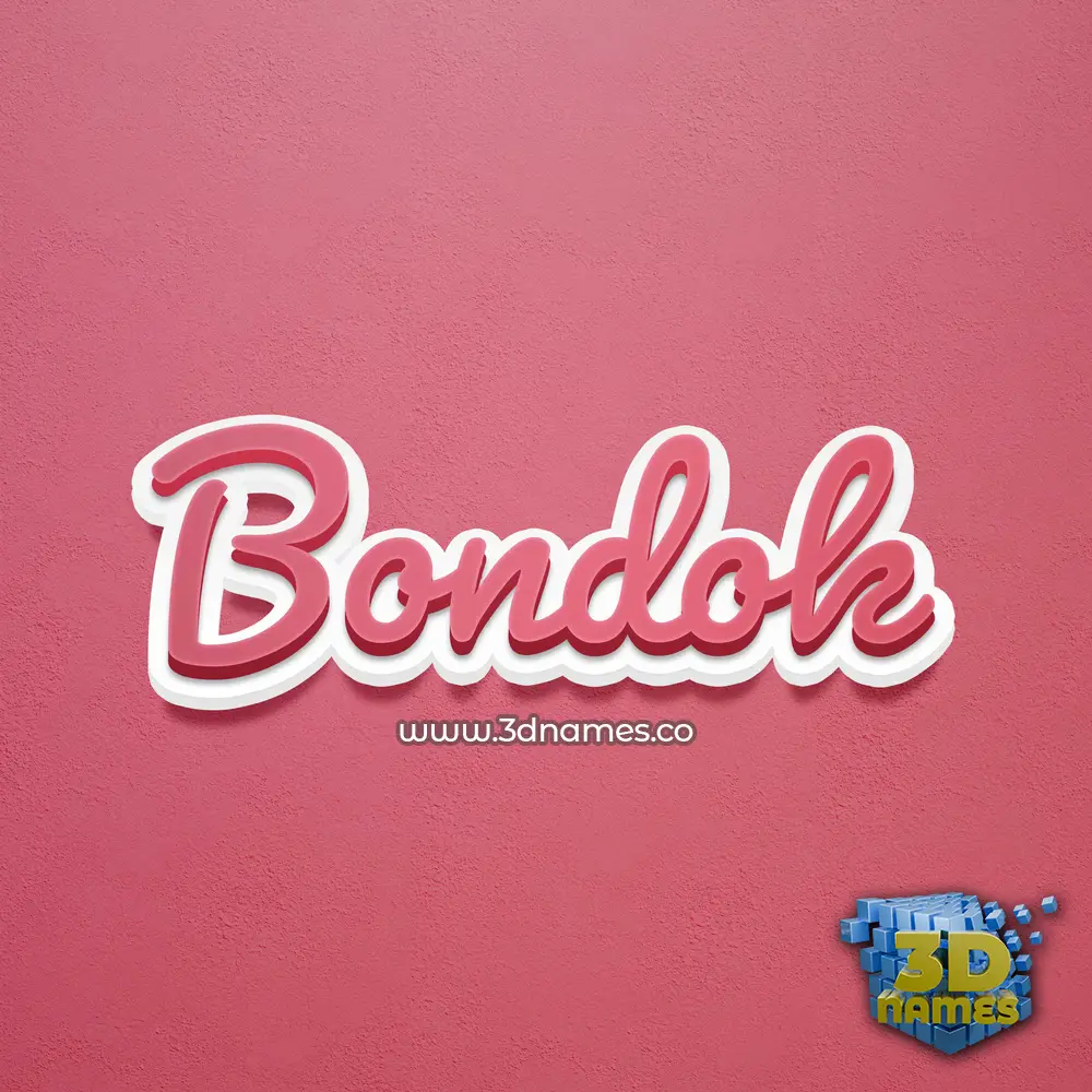 bondok in Red Scribble style - 3D name wallpaper