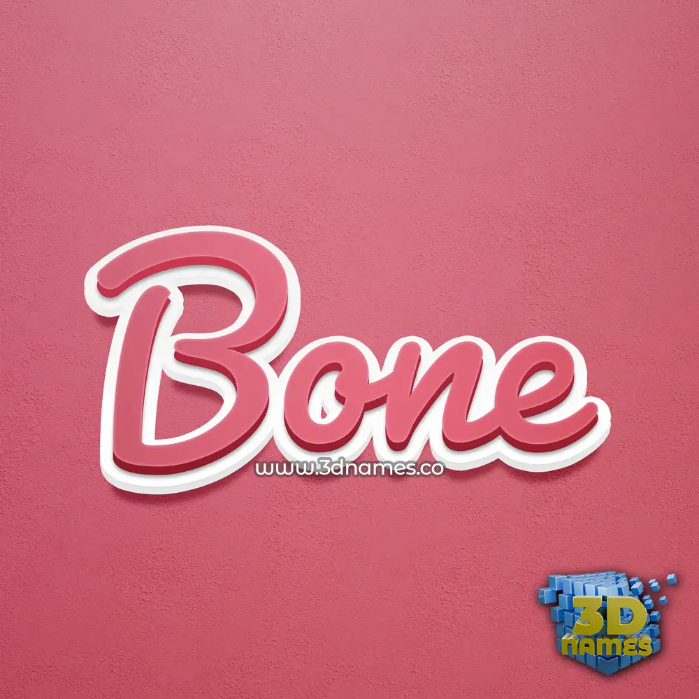bone in Red Scribble style - 3D name wallpaper