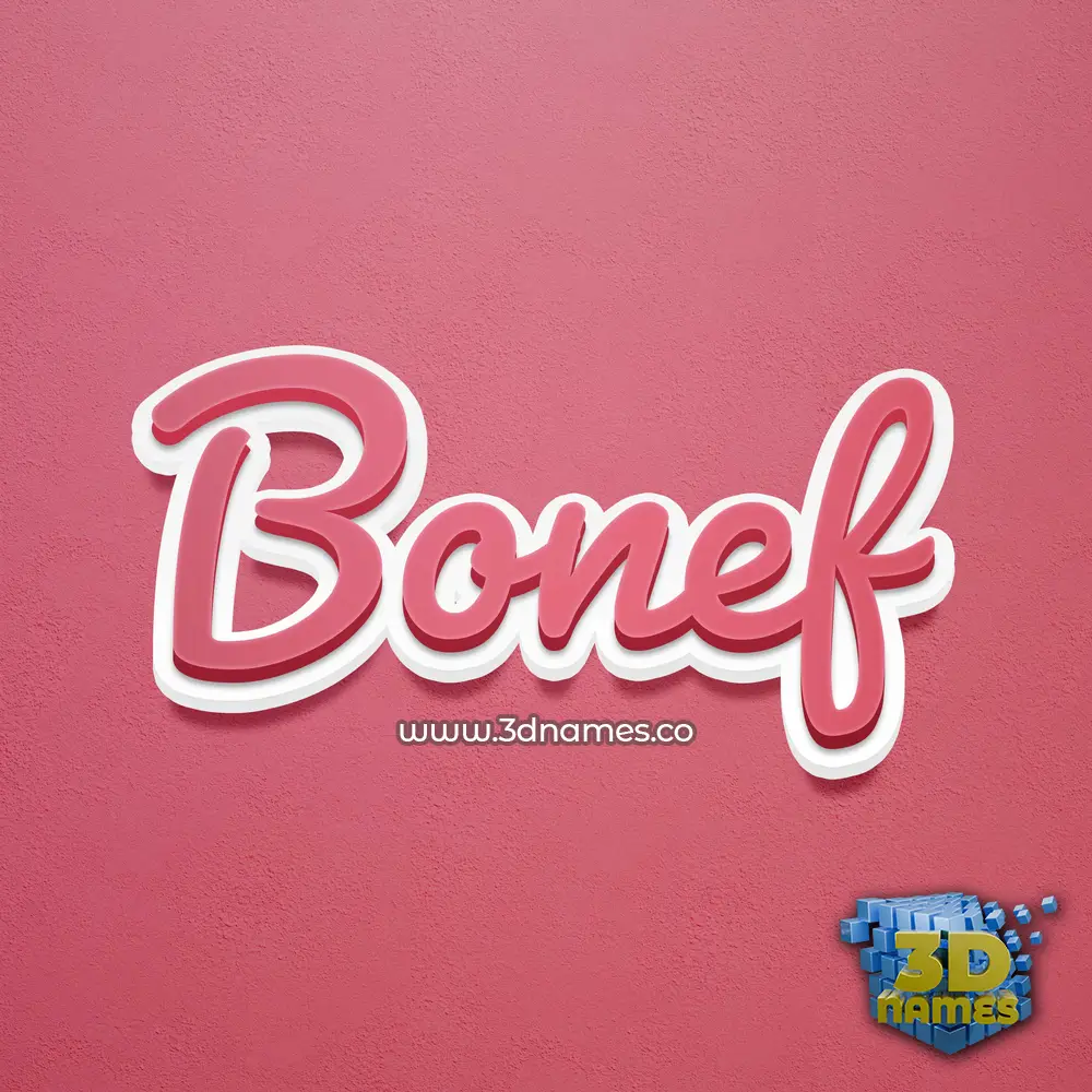 bonef in Red Scribble style - 3D name wallpaper