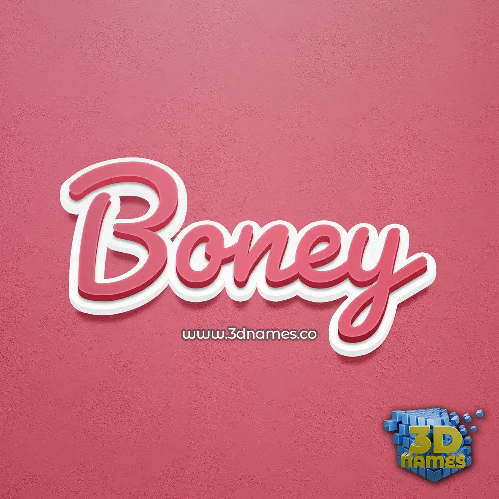 boney in Red Scribble style - 3D name wallpaper