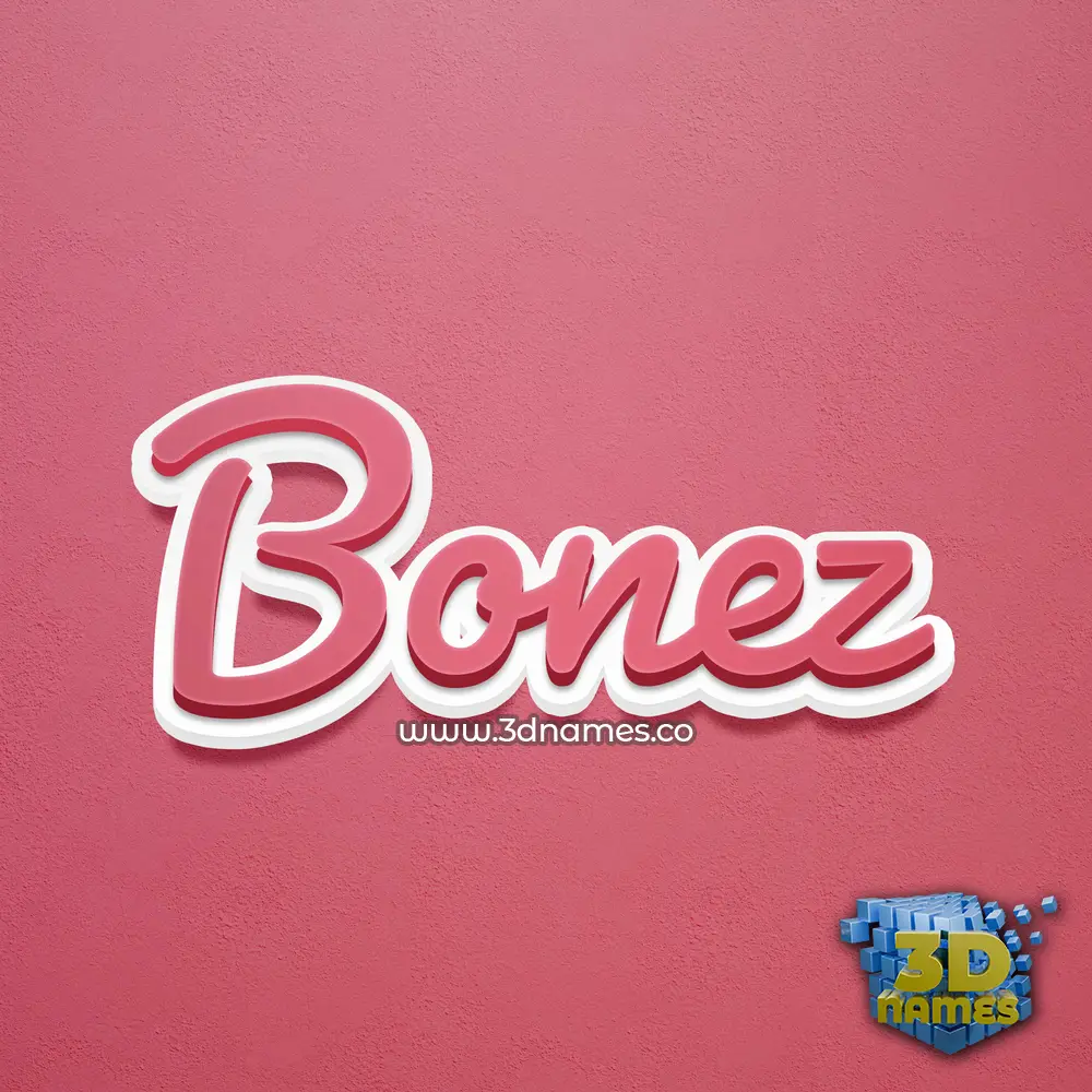 bonez in Red Scribble style - 3D name wallpaper