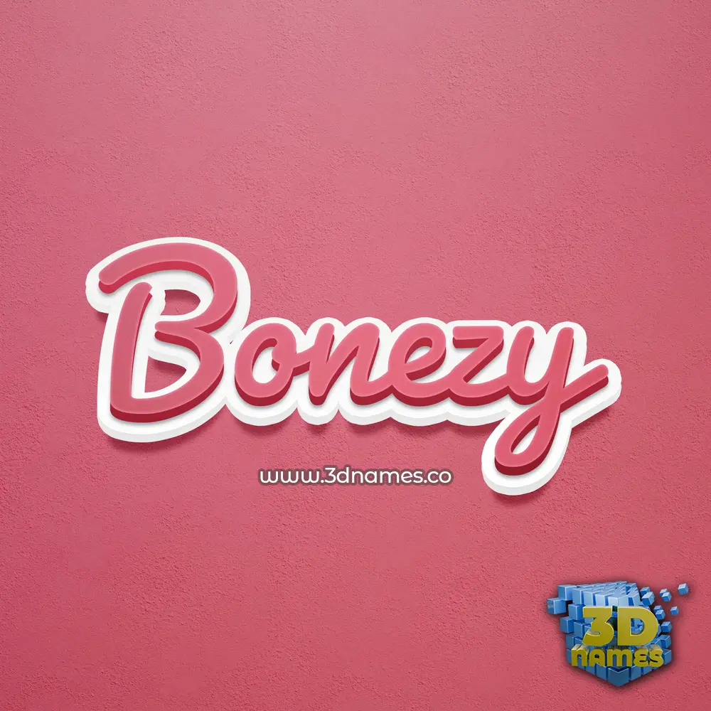 bonezy in Red Scribble style - 3D name wallpaper