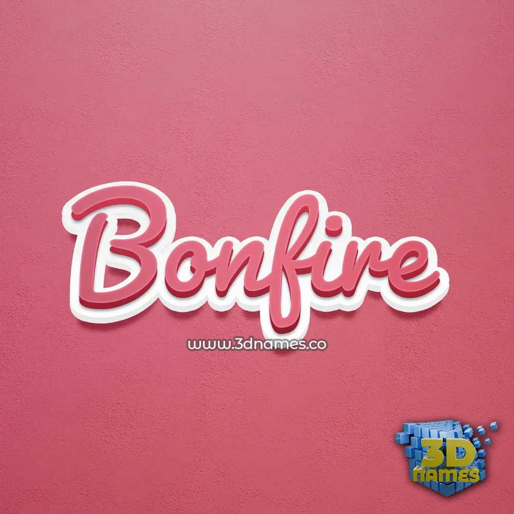 bonfire in Red Scribble style - 3D name wallpaper