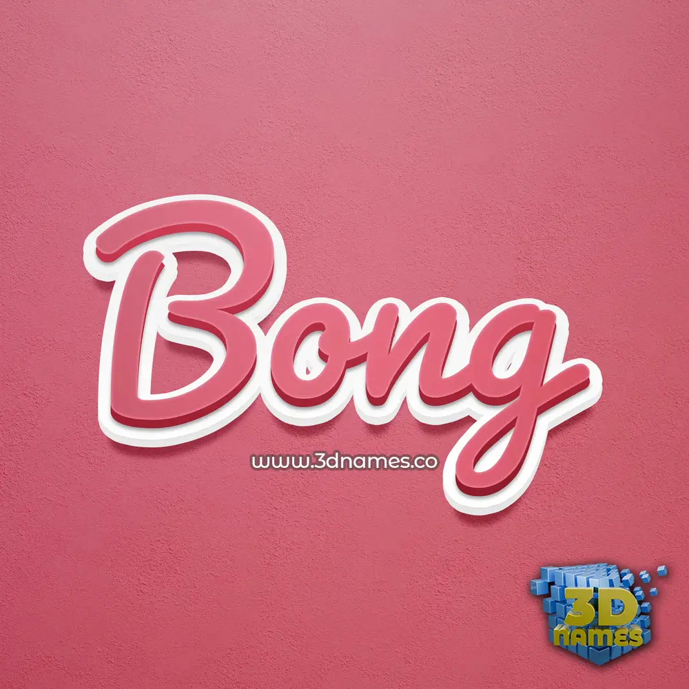 bong in Red Scribble style - 3D name wallpaper