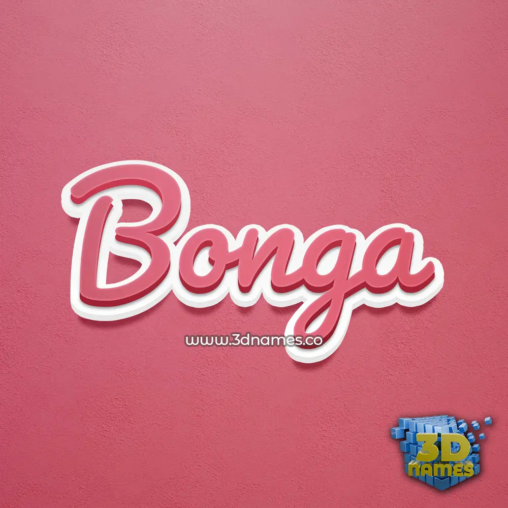 bonga in Red Scribble style - 3D name wallpaper