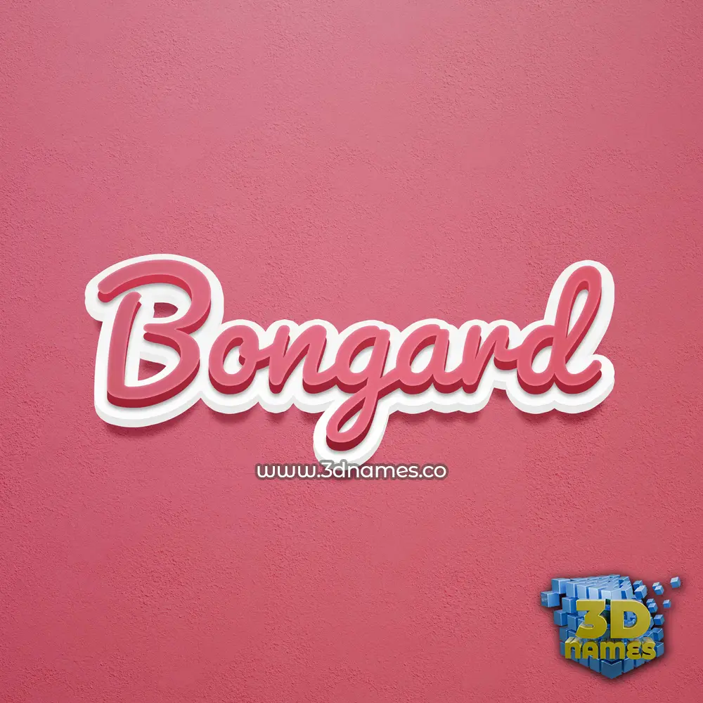 bongard in Red Scribble style - 3D name wallpaper