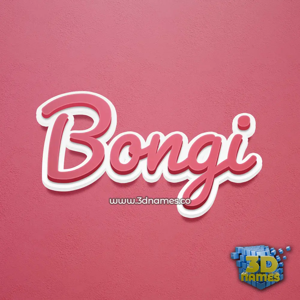 bongi in Red Scribble style - 3D name wallpaper