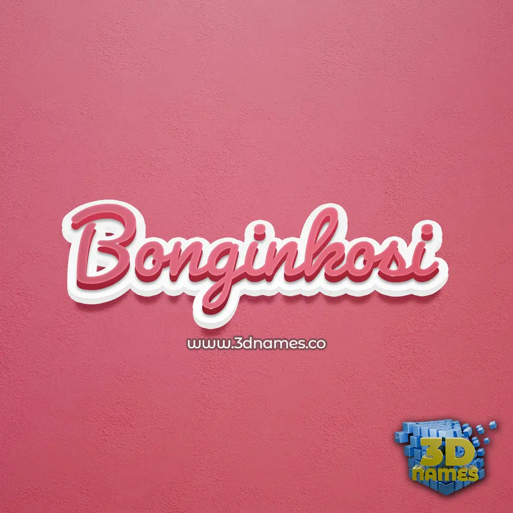 bonginkosi in Red Scribble style - 3D name wallpaper