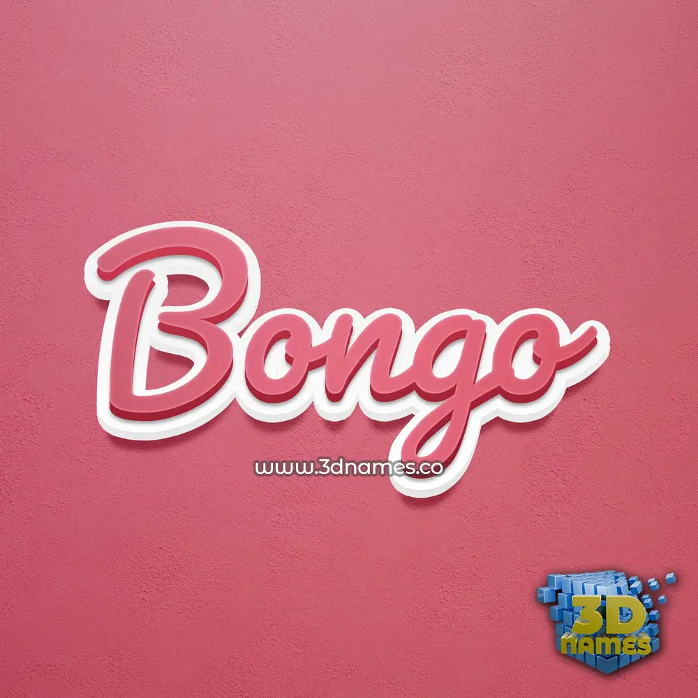 bongo in Red Scribble style - 3D name wallpaper