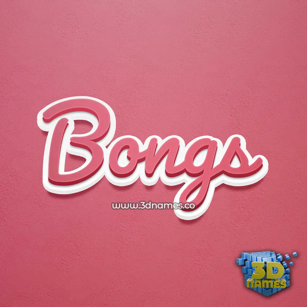 bongs in Red Scribble style - 3D name wallpaper