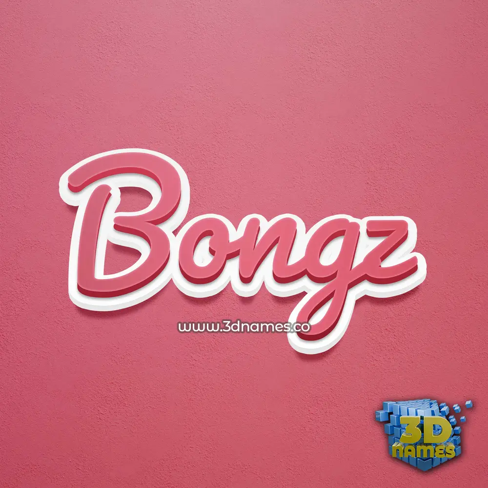 bongz in Red Scribble style - 3D name wallpaper