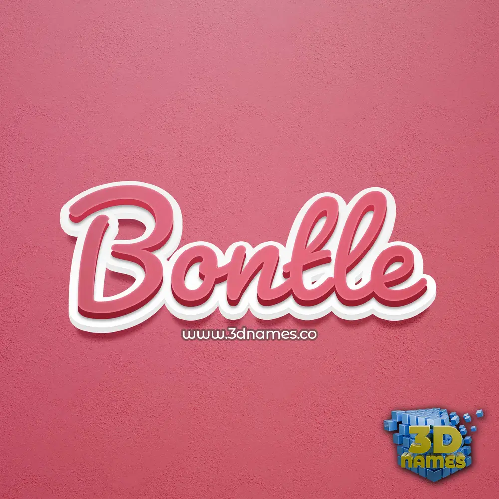 bontle in Red Scribble style - 3D name wallpaper