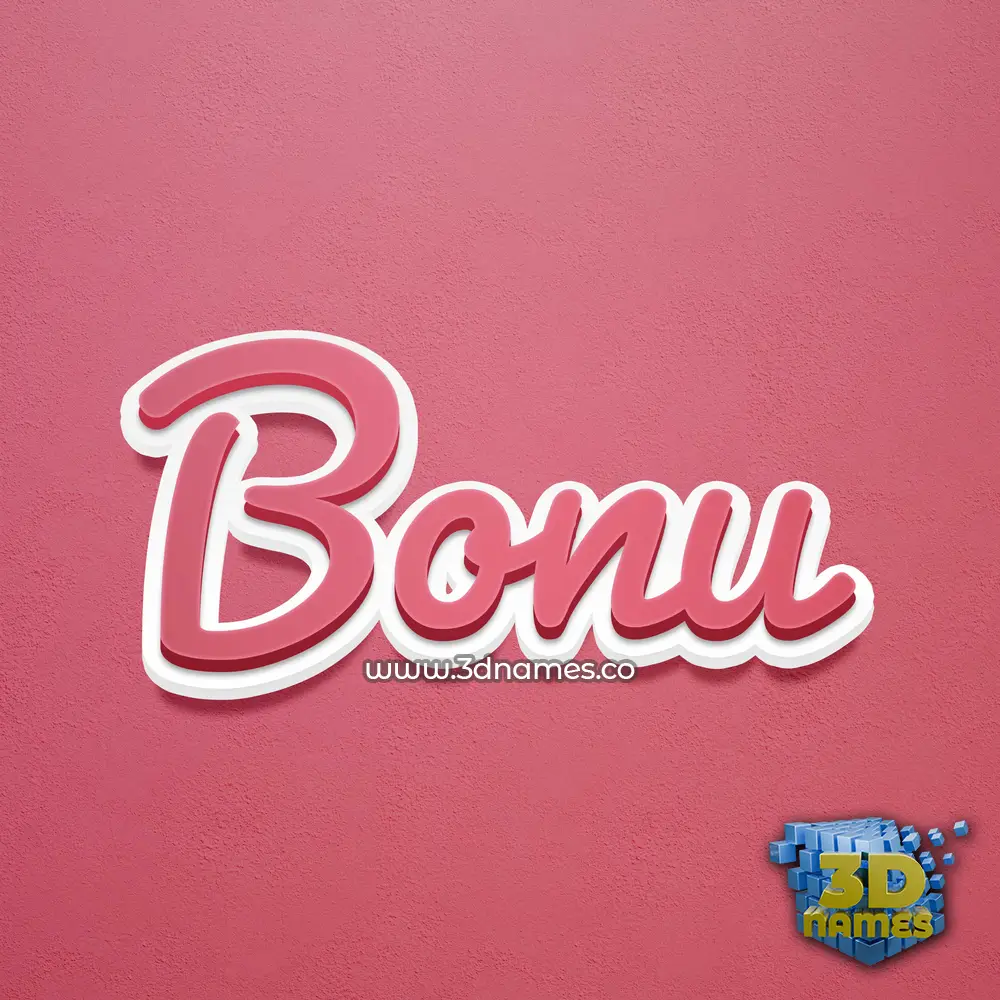 bonu in Red Scribble style - 3D name wallpaper