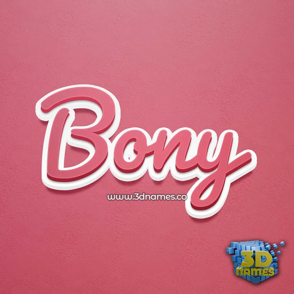 bony in Red Scribble style - 3D name wallpaper
