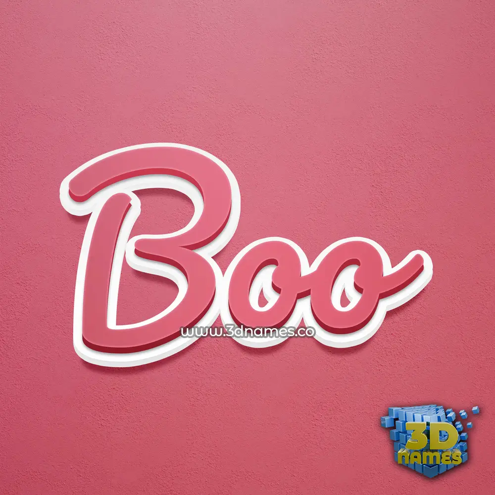boo in Red Scribble style - 3D name wallpaper