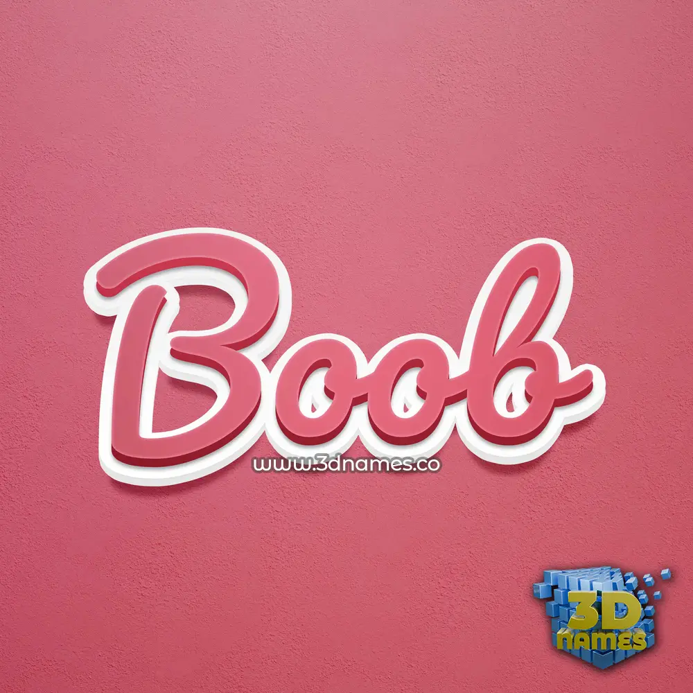 boob in Red Scribble style - 3D name wallpaper