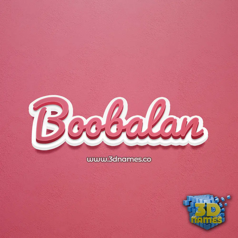 boobalan in Red Scribble style - 3D name wallpaper