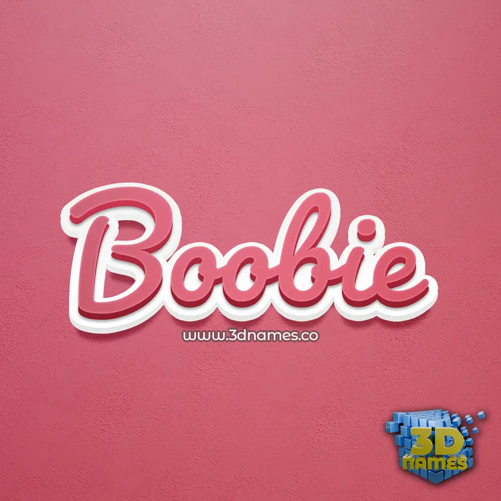 boobie in Red Scribble style - 3D name wallpaper