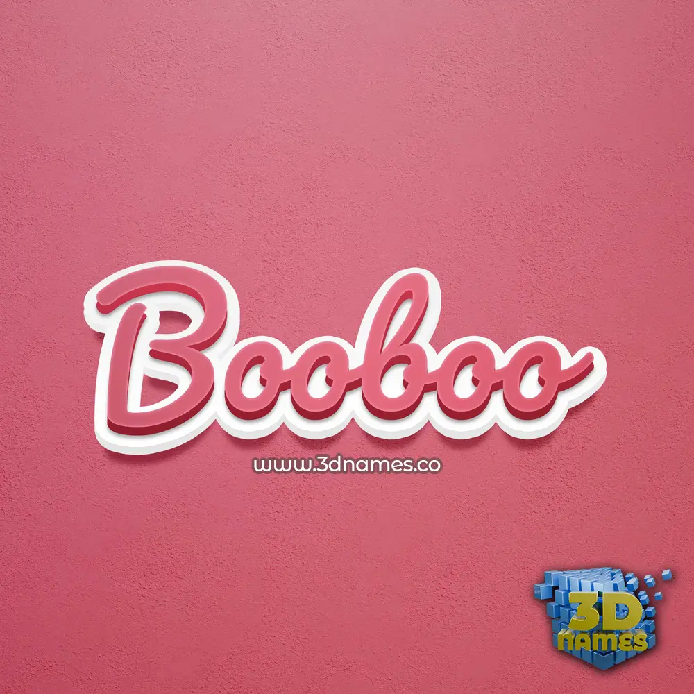 booboo in Red Scribble style - 3D name wallpaper