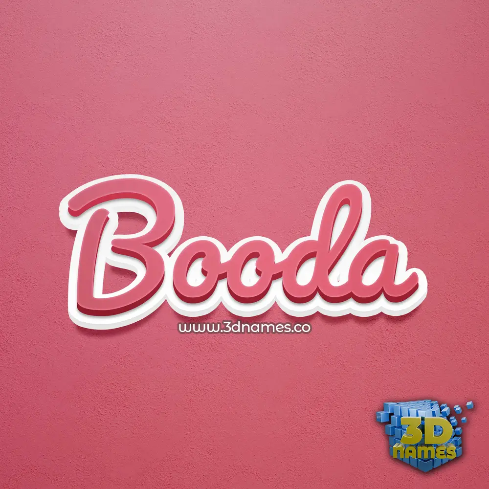booda in Red Scribble style - 3D name wallpaper
