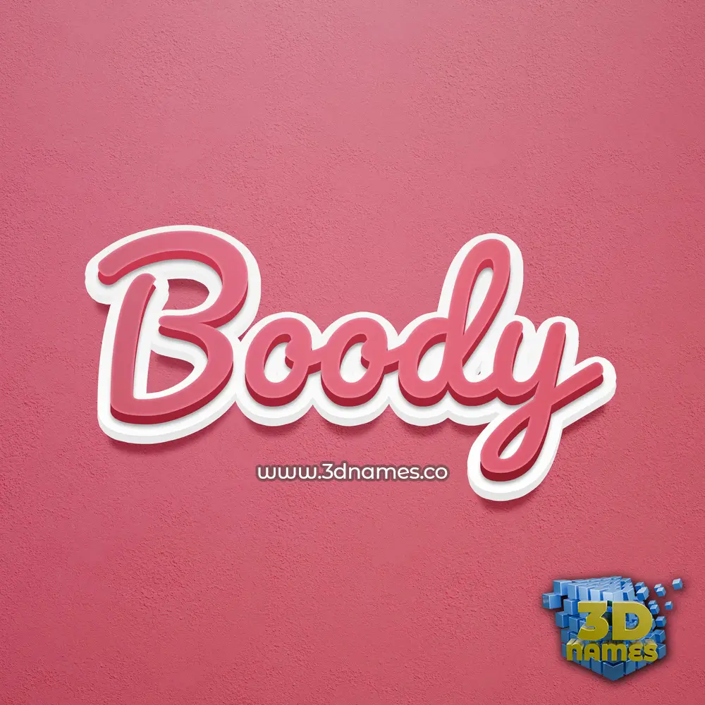 boody in Red Scribble style - 3D name wallpaper