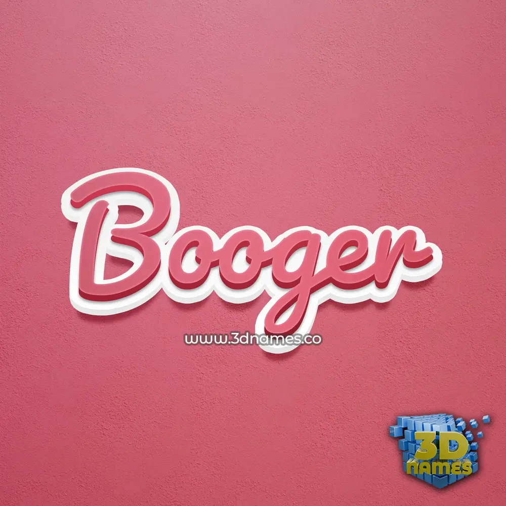 booger in Red Scribble style - 3D name wallpaper