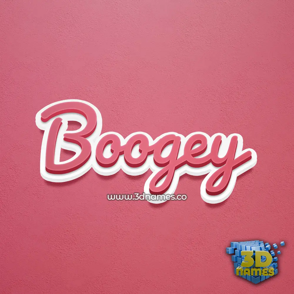 boogey in Red Scribble style - 3D name wallpaper