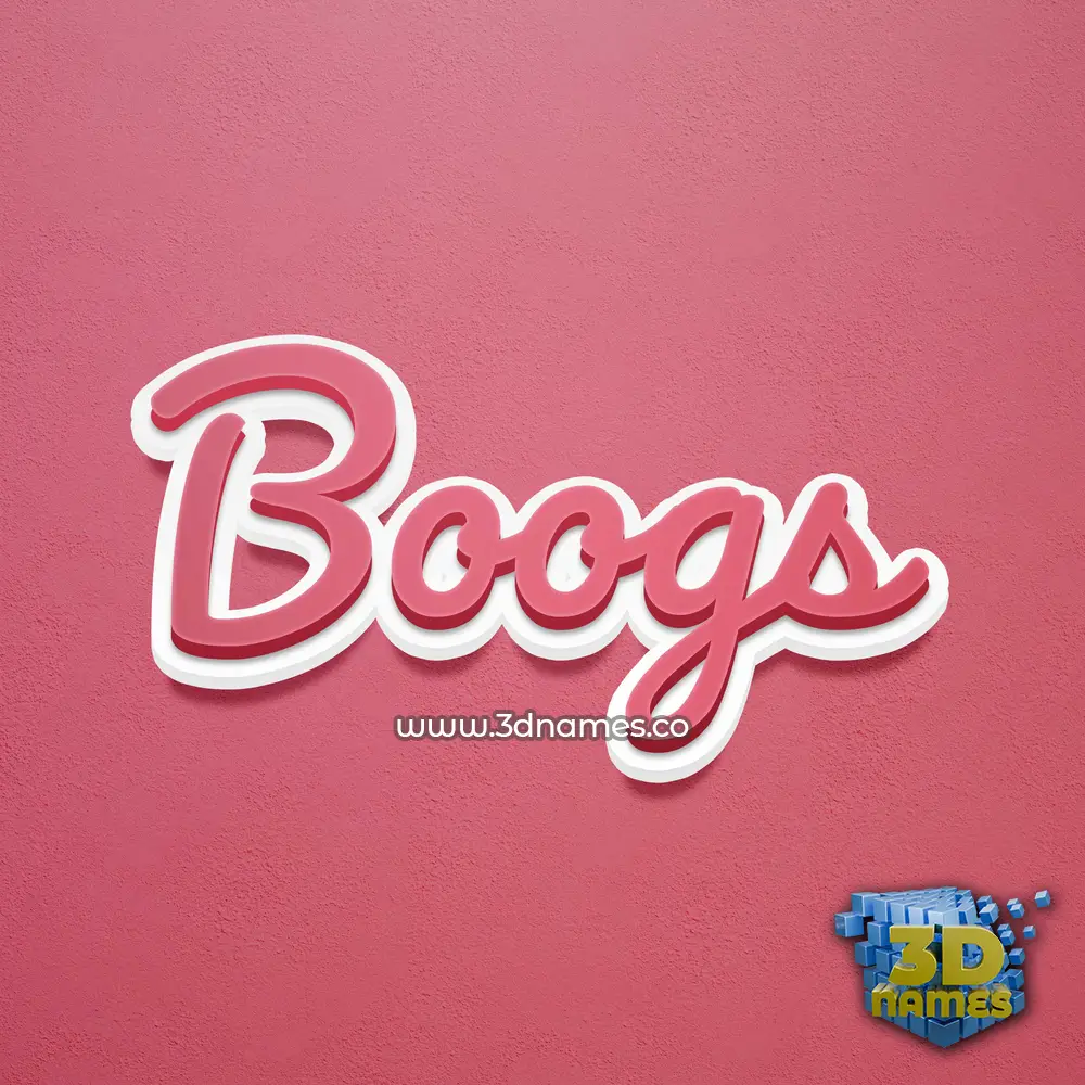 boogs in Red Scribble style - 3D name wallpaper