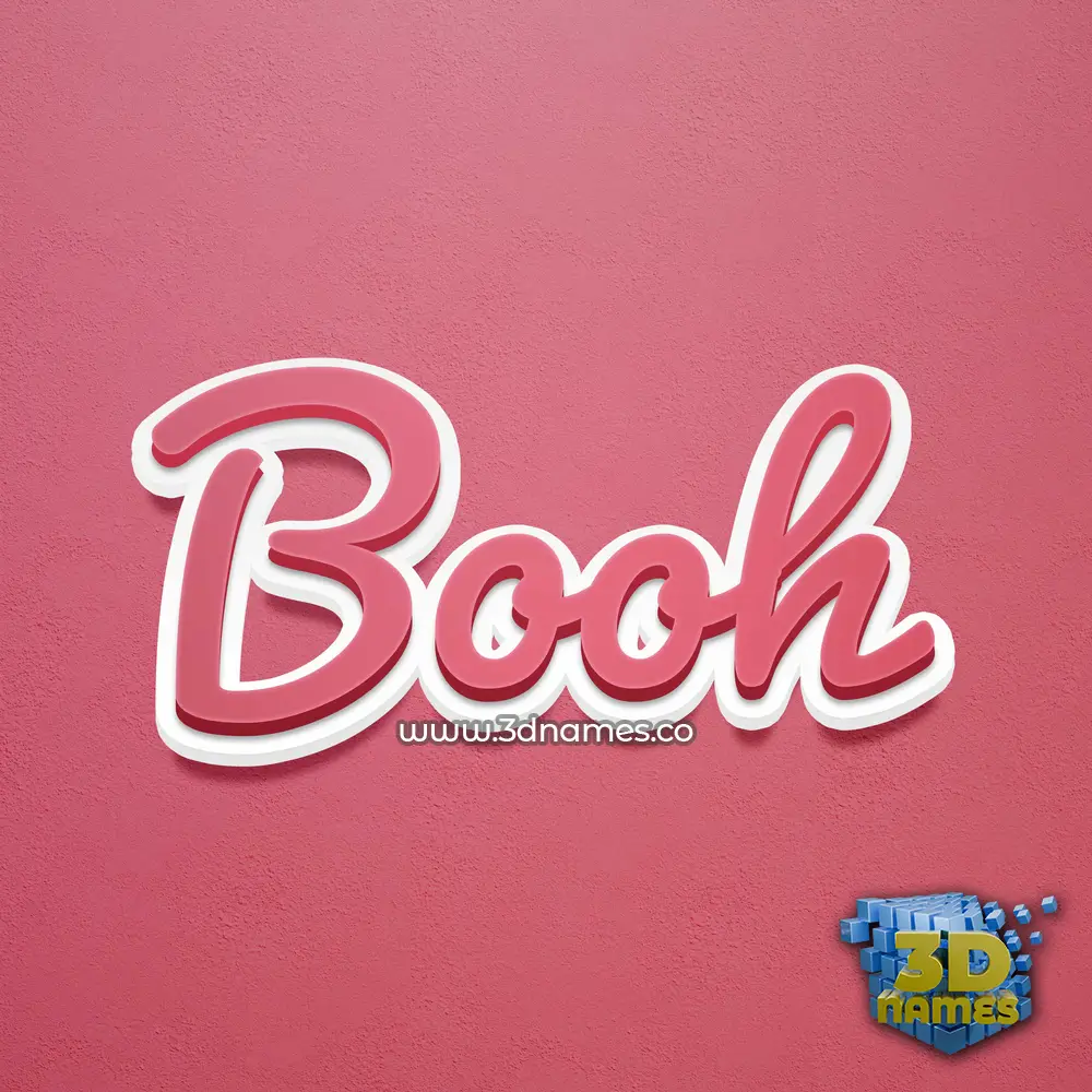booh in Red Scribble style - 3D name wallpaper