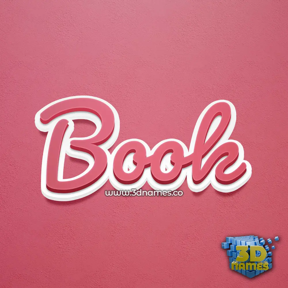 book in Red Scribble style - 3D name wallpaper