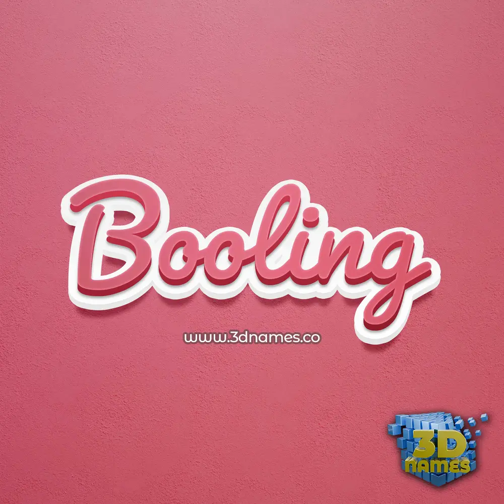 booling in Red Scribble style - 3D name wallpaper