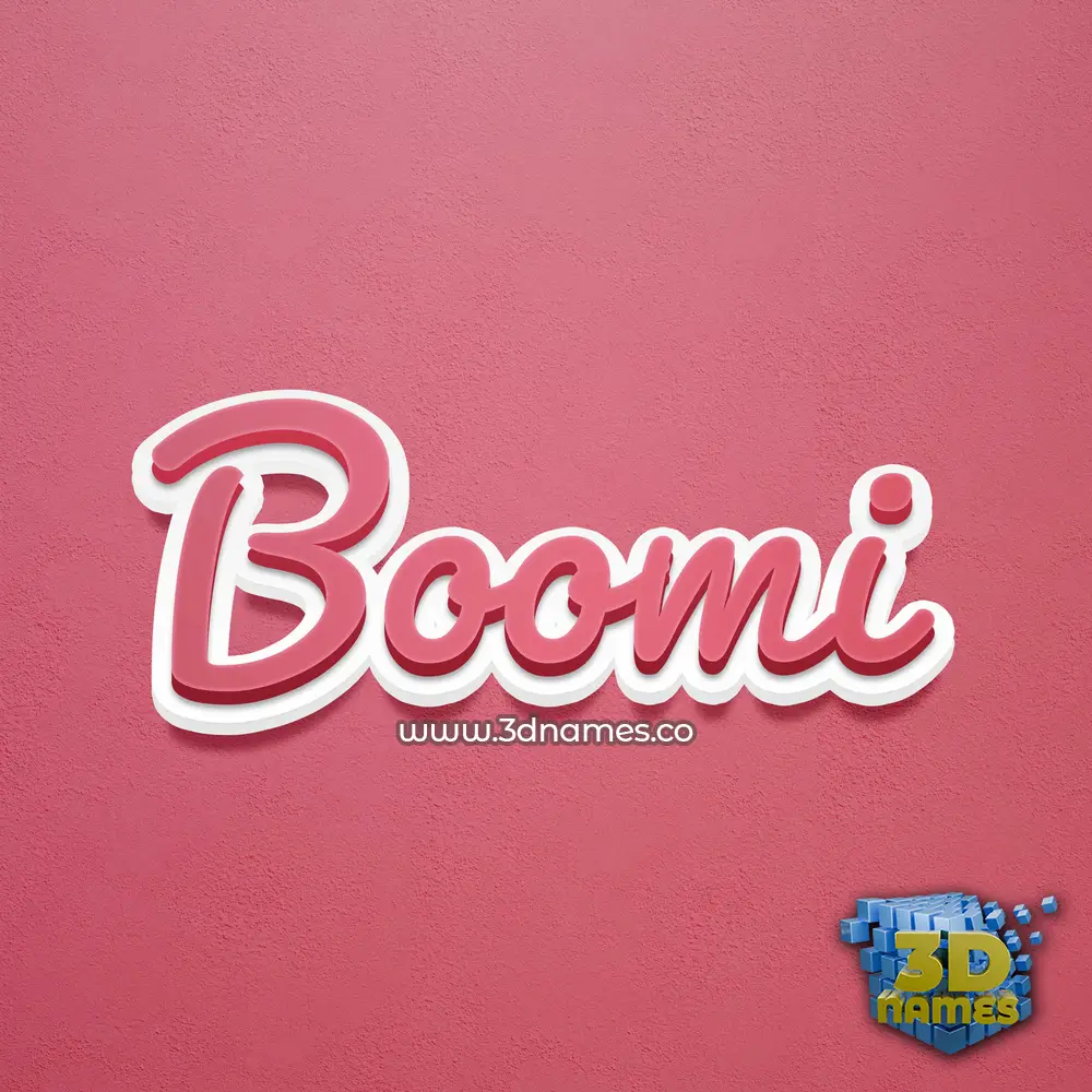 boomi in Red Scribble style - 3D name wallpaper