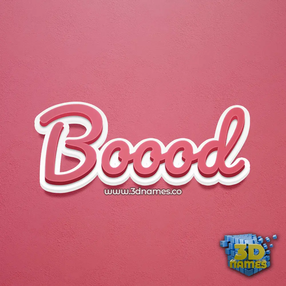 boood in Red Scribble style - 3D name wallpaper
