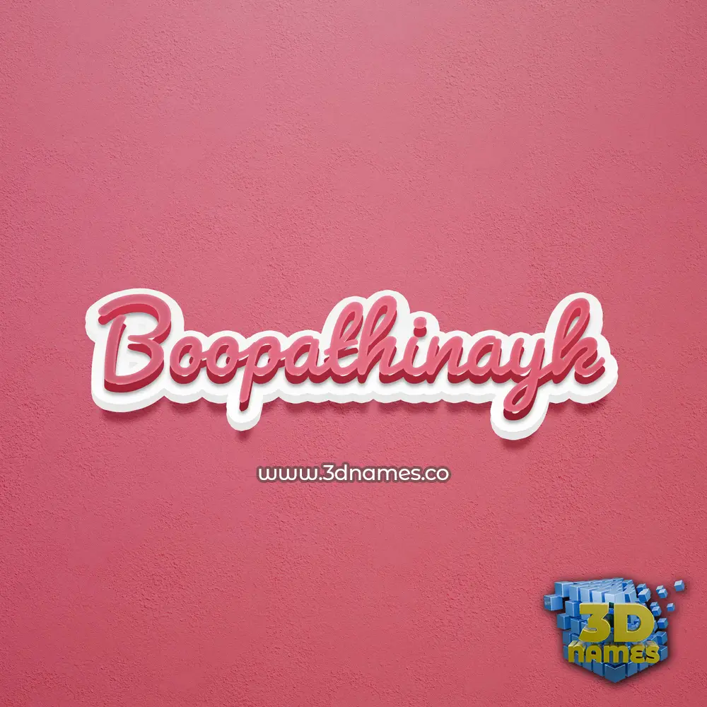 boopathinayk in Red Scribble style - 3D name wallpaper