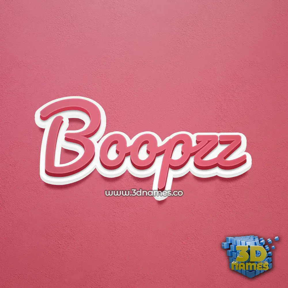 boopzz in Red Scribble style - 3D name wallpaper