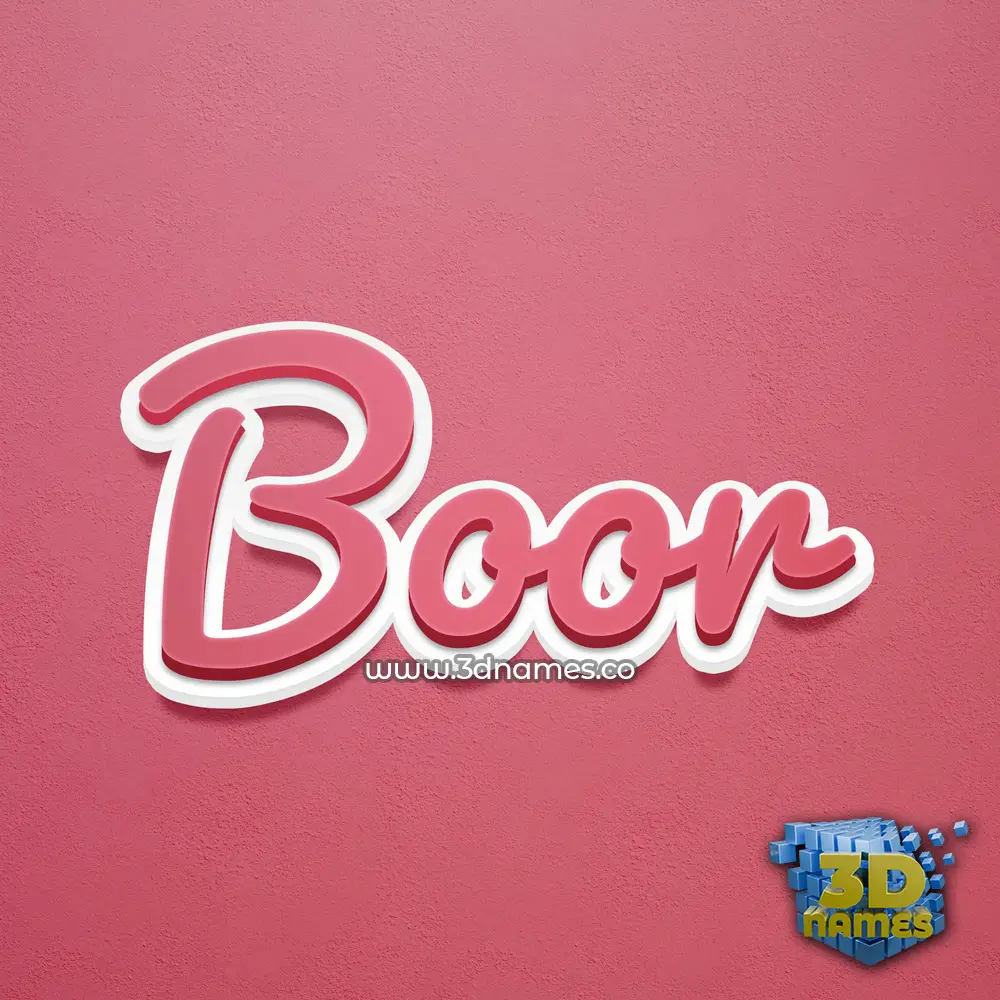 boor in Red Scribble style - 3D name wallpaper