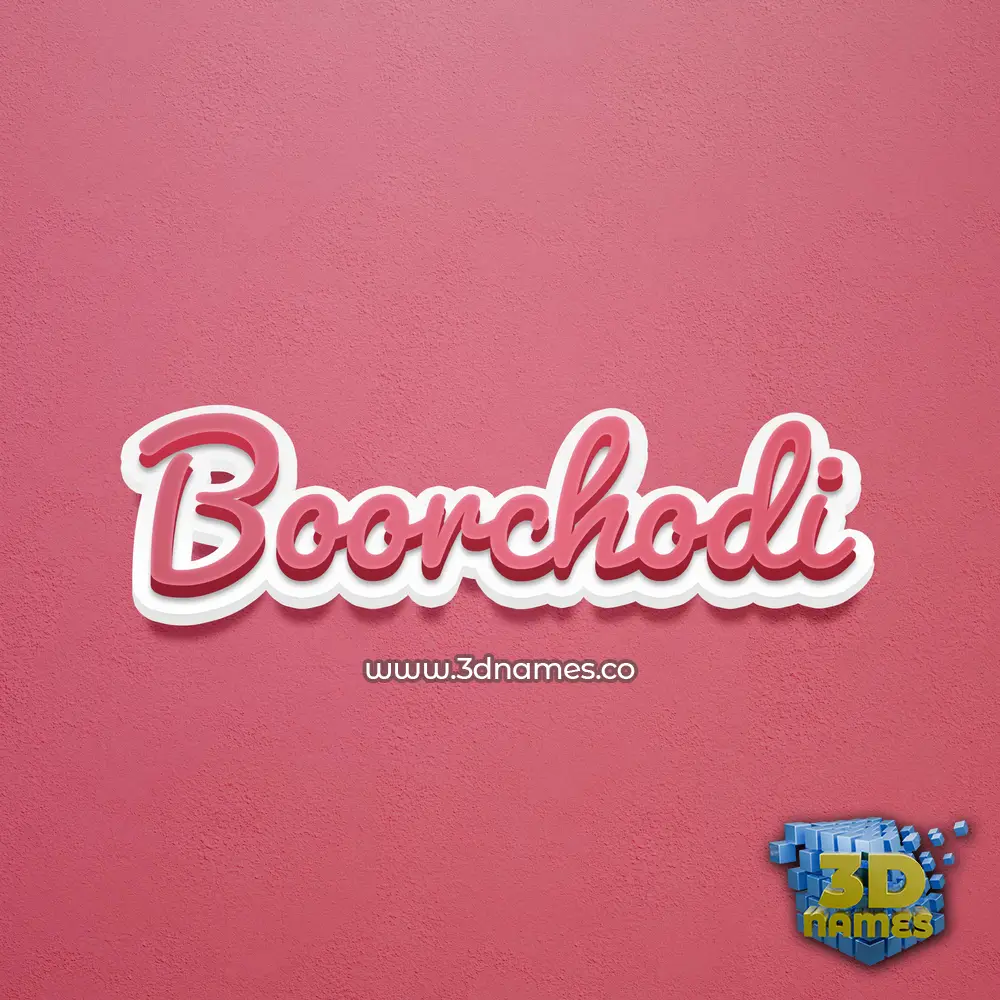 boorchodi in Red Scribble style - 3D name wallpaper