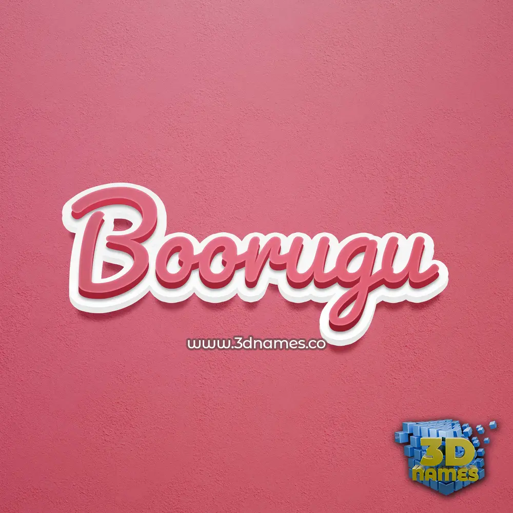 boorugu in Red Scribble style - 3D name wallpaper
