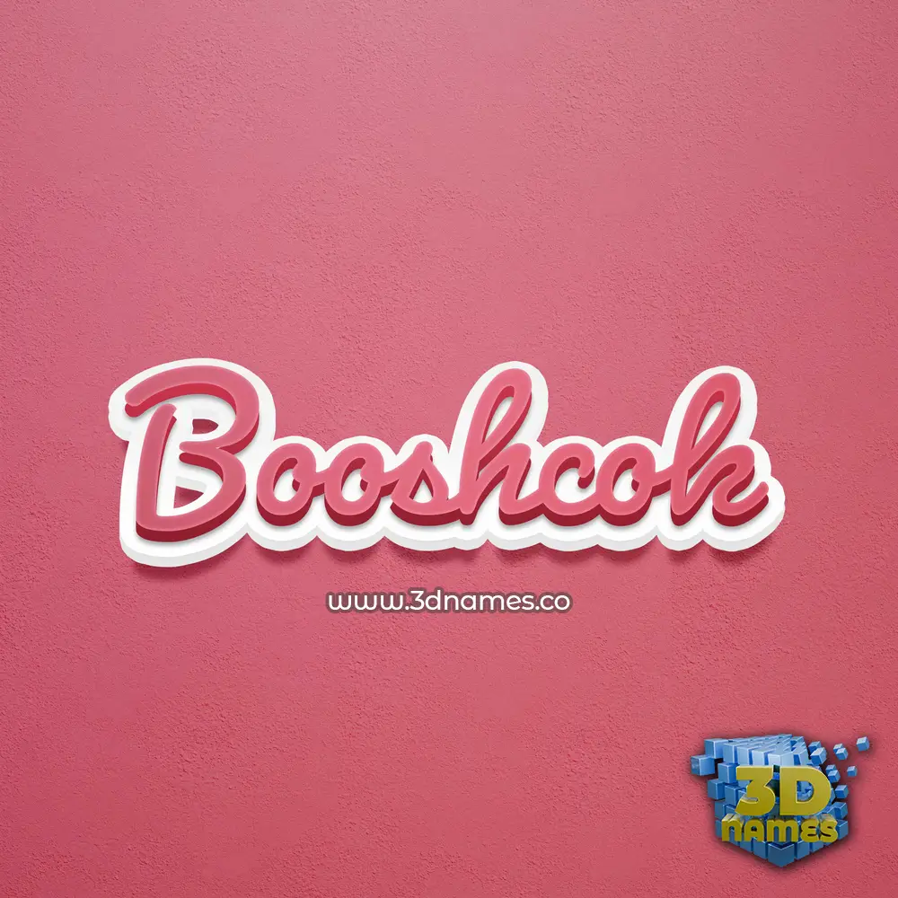 booshcok in Red Scribble style - 3D name wallpaper