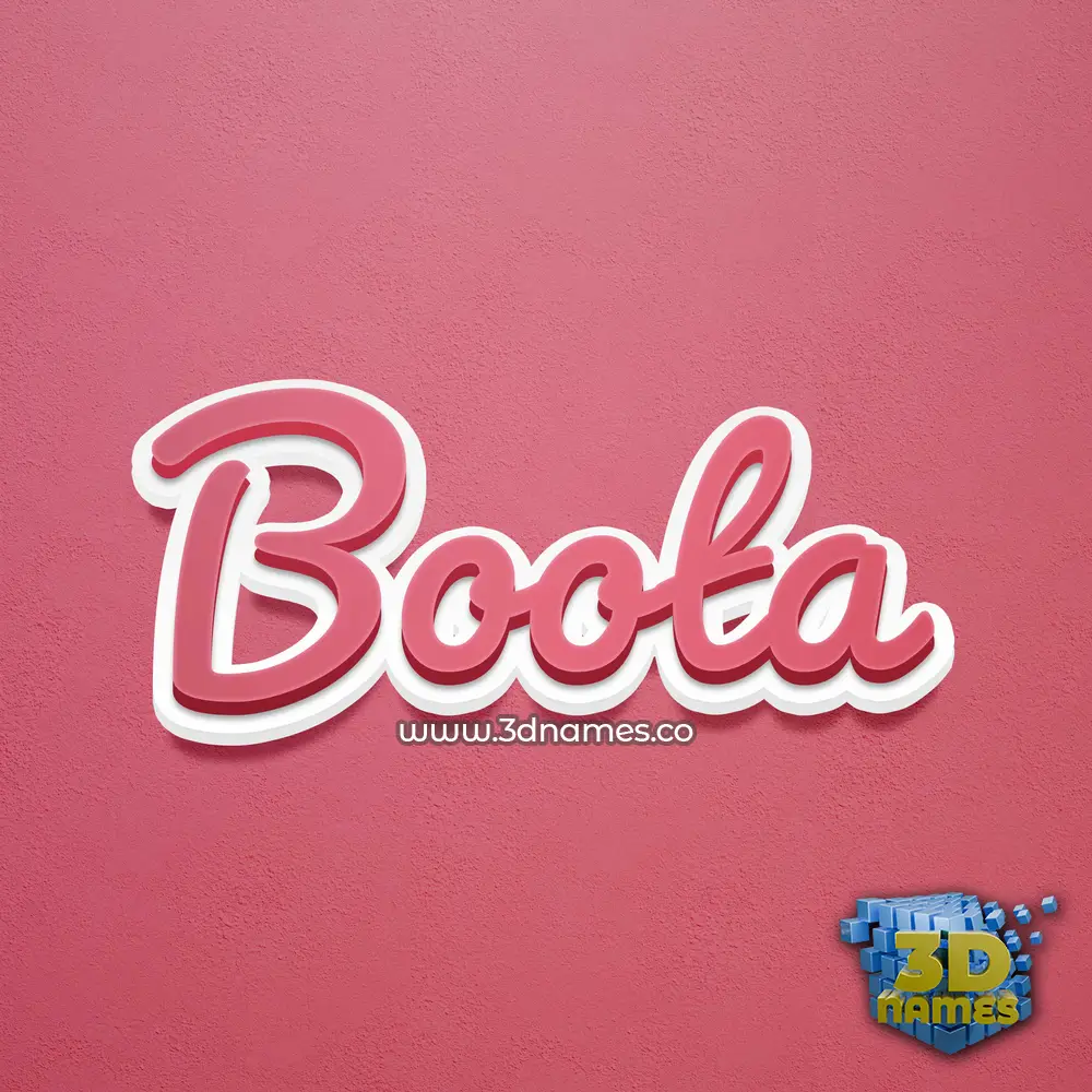 boota in Red Scribble style - 3D name wallpaper