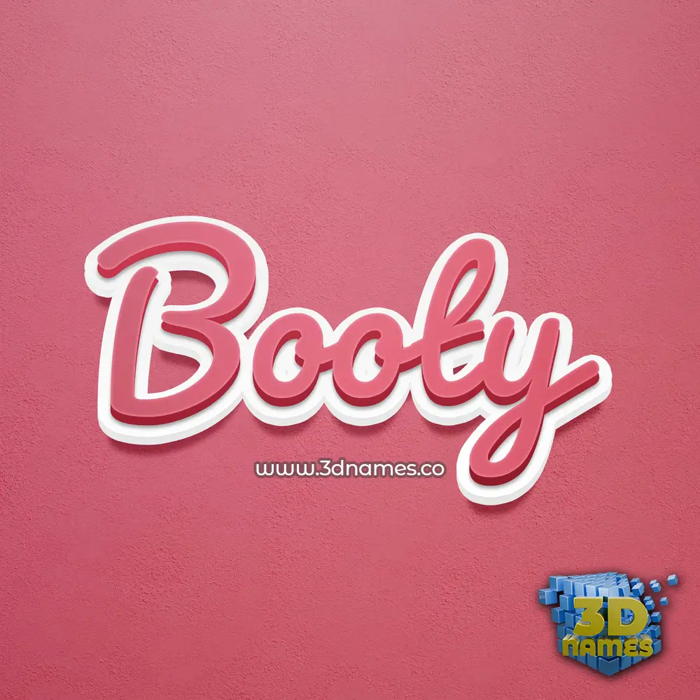 booty in Red Scribble style - 3D name wallpaper